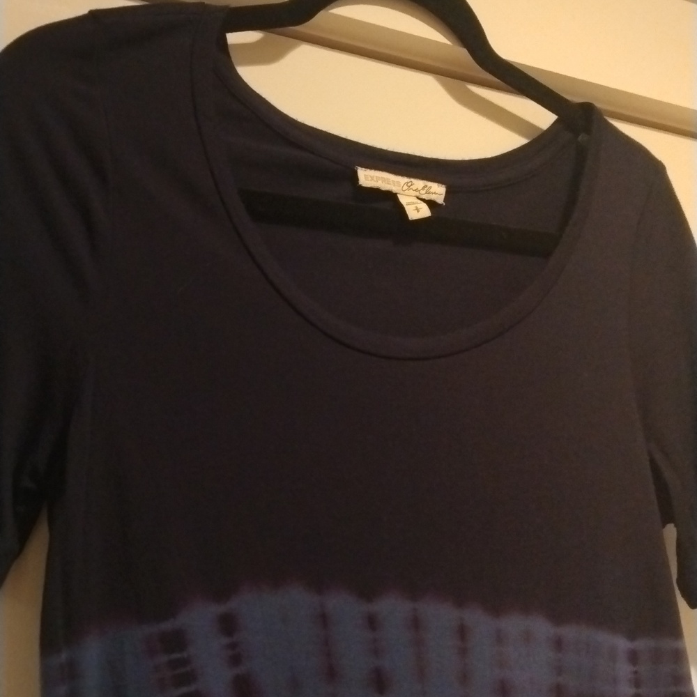Express OneEleven Short Sleeve Tie Dye Tee, Size Small, Color Navy